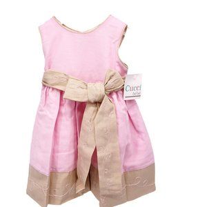 NWT 3 Toddler Cucci Bebe Linen Blend Dress Pink Baby Girl Toddlers Girls Babies